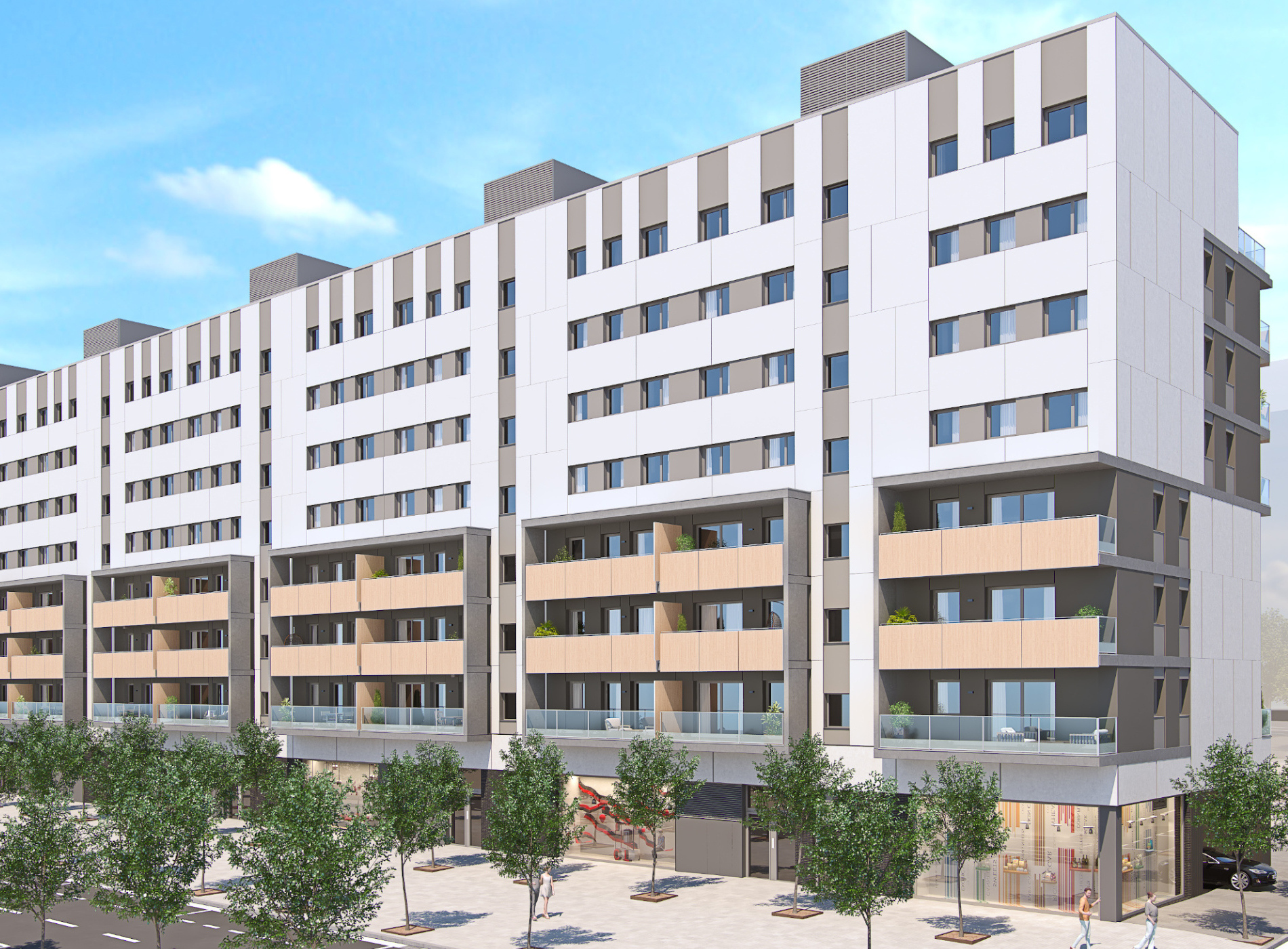 Edificio de 103 viviendas, aparcamiento y local del barrio de la Sagrera de Barcelona 